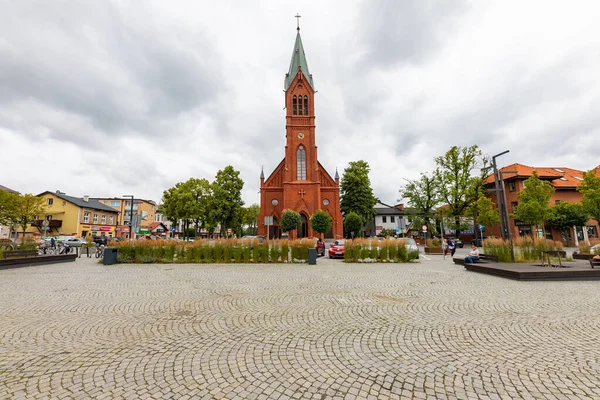 Kartuzy Pomorskie Polsko Srpen 2020 Uvnitř Vysokoškolského Kostela Malém Městě — Stock fotografie