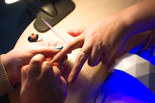 Hermoso Primer Plano Manicura Diseño Moda — Foto de Stock