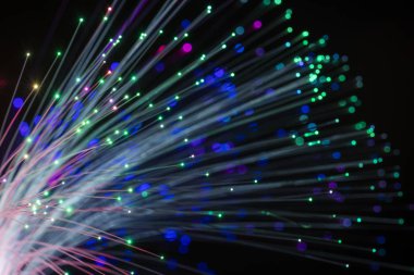 Fiber konu multicol ile parlayan soyut kavramsal fotoğraf