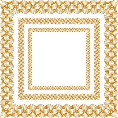 Beyaz arkaplanda altın çerçeve zencefil dokuması