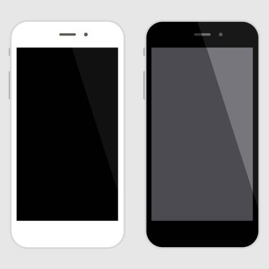 Yüksek ayrıntıları cep telefonu resimde boş beyaz ekran ile.