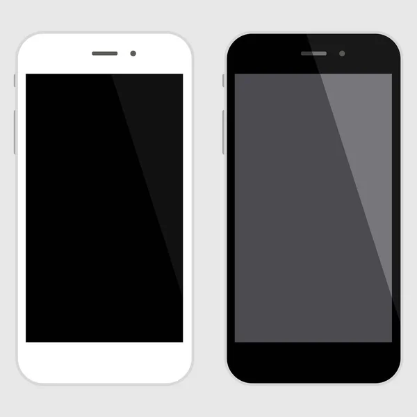 Hohe Details Mobiltelefon Illustration Mit Weißem Bildschirm — Stockvektor