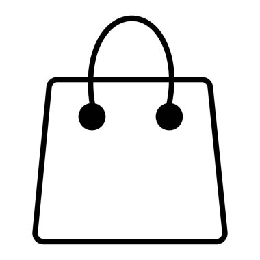 Alışveriş çantası basit çizgi vektör simgesi. EPS 10