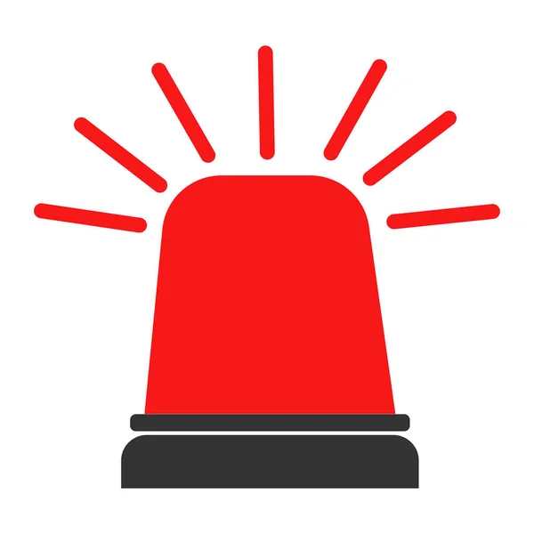 Flashing alarm signal. Police or ambulance red flasher siren logo. Flat style. Flasher alert