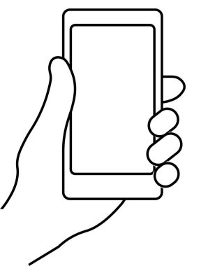 El tutma smartphone. Sosyal ağ, sosyal medya kullanımı üstünde hareket eden aygıt. Web siteleri, web afiş için kavram. Düz tasarım vektör çizim. Eps10