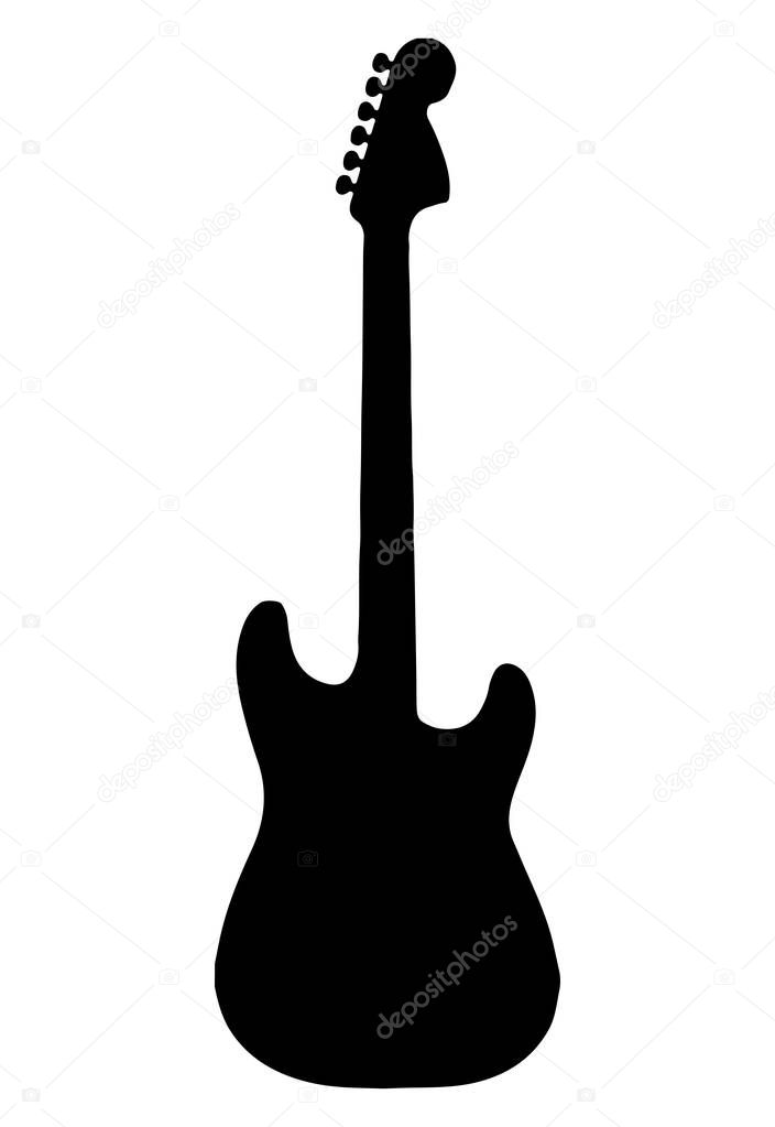 Guitar icon vector, Acoustic musical instrument sign Isolated on white background. Trendy Flat style for graphic design, logo, Web site, social media, UI, mobile app, EPS10
