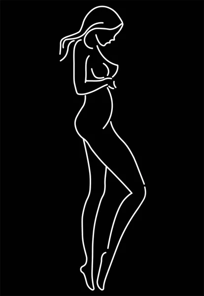 Femme Enceinte Blanc Coeur Silhouette Vecteur Femme Enceinte — Image vectorielle