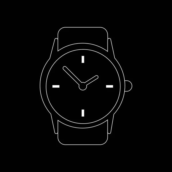 Reloj Icono Del Reloj Estilo Línea Ilustración Vectorial Sobre Fondo — Vector de stock