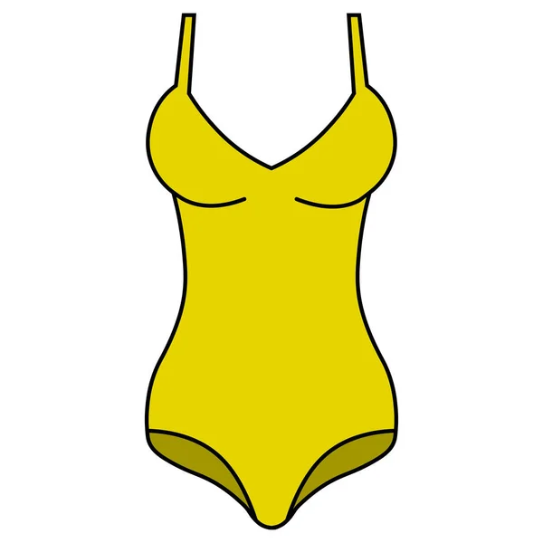 Traje Baño Amarillo Mujer Imagen Del Vector Blanco Usted Puede — Archivo Imágenes Vectoriales