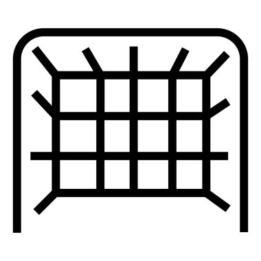 Futbol ya da futbol kapısı simgesi. Futbol ya da futbol kapısı vektör simgesi web kahve arka plan üzerinde düz çizimi