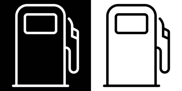 Tankstelle Zapfsäule Liniensymbol Umrissvektorschild Lineares Piktogramm Auf Weiß Isoliert Symbol — Stockvektor