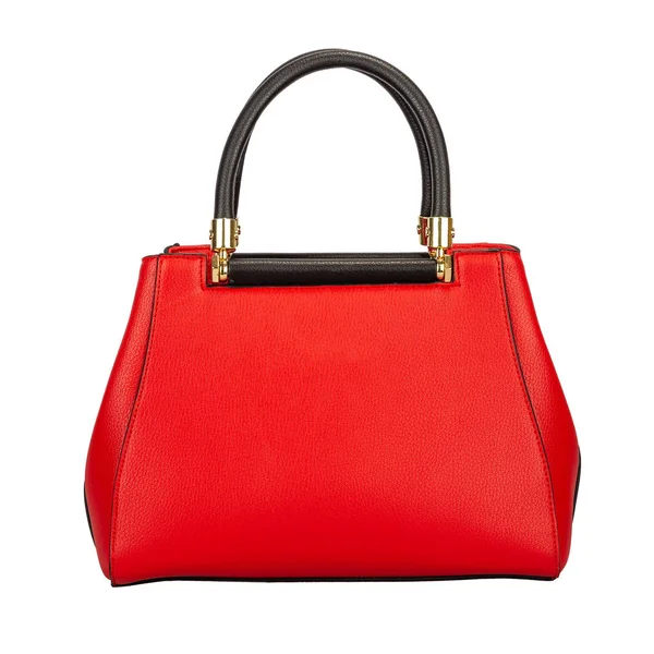 Sac Main Femme Classique Rouge Tendance Cuir Texturé Massif Avec — Photo