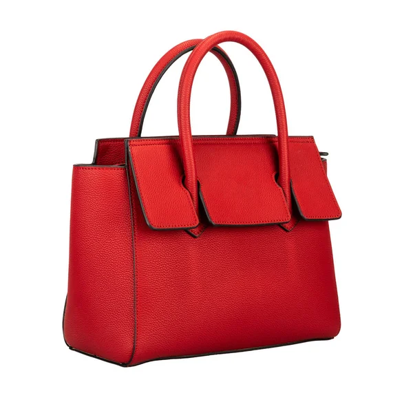 Beyaz izole kırmızı kadın çanta