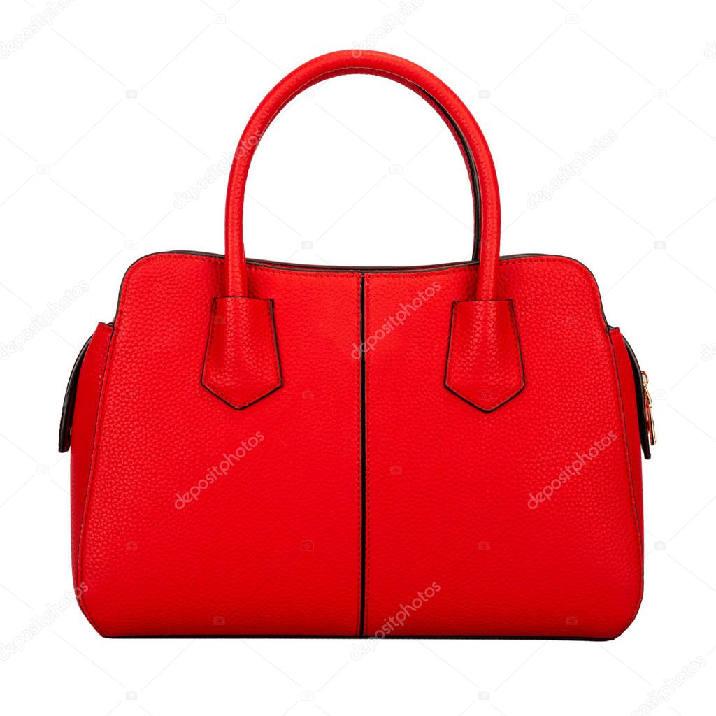 Red female bag isolated on white