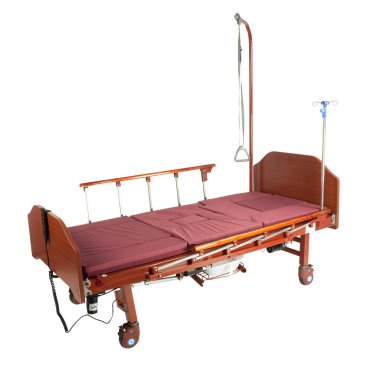 Seyyar Bordo yatak ile tıbbi kahverengi metal yatak