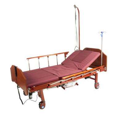 Seyyar Bordo yatak ile tıbbi kahverengi metal yatak