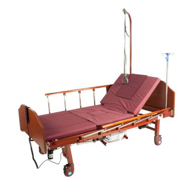 Seyyar Bordo yatak ile tıbbi kahverengi metal yatak
