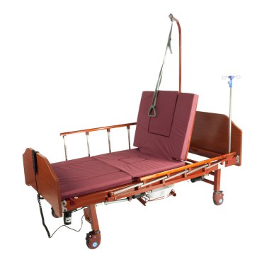 Seyyar Bordo yatak ile tıbbi kahverengi metal yatak