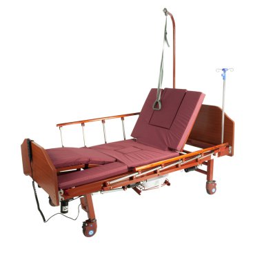 Seyyar Bordo yatak ile tıbbi kahverengi metal yatak