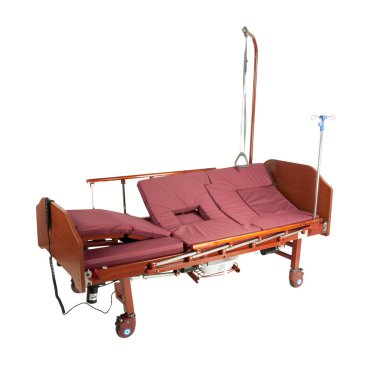 Seyyar Bordo yatak ile tıbbi kahverengi metal yatak