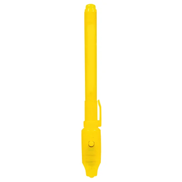 Elektronické Pero Pro Děti Grafický Tablet Průhledné Jasně Žluté Izolované — Stock fotografie