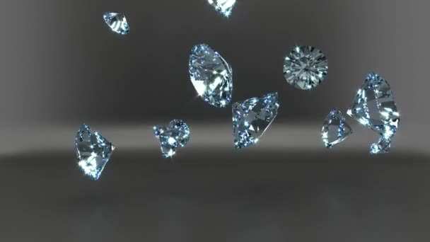 Muchos diamantes hermosos — Vídeo de stock