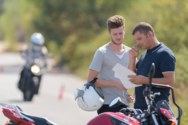 Motorbike test and motorbike — Stock Photo, Image