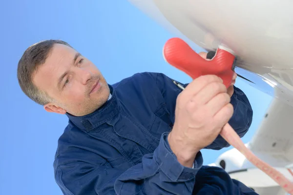 Inspektion der Flugzeuge und der Industrie — Stockfoto