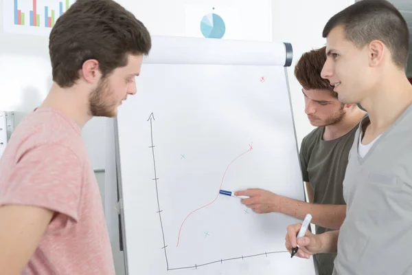 Studenten-Brainstorming bei Treffen im Büro — Stockfoto