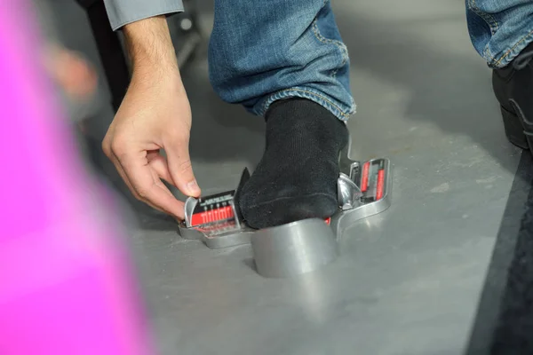 Tomar la medida precisa del zapato — Foto de Stock