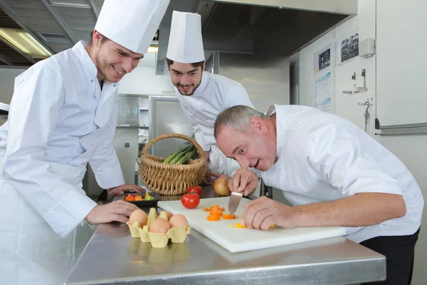 Cuisinier Apprentis Cuisiner Repas — Photo