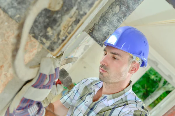 Homme Avec Marteau Constructeur — Photo