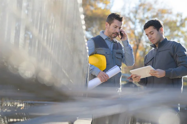 Trabajadores Sitio Del Proyecto — Foto de Stock