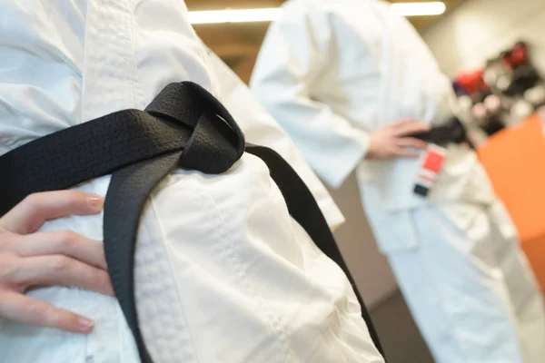 Közelkép Judo Balck Belt — Stock Fotó