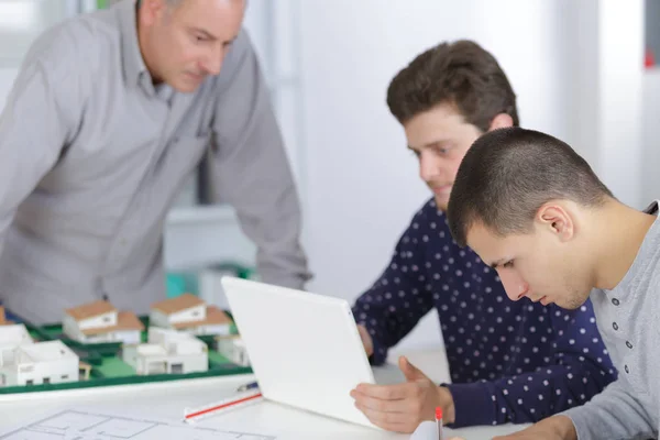 Students in architecture working on project — Stock Photo, Image