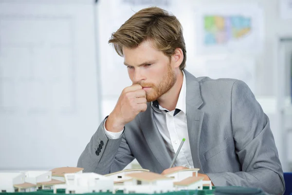 Studying the architectural model — Stock Photo, Image