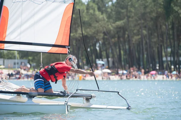 Katamarán Képzés Szakmai Waterman — Stock Fotó