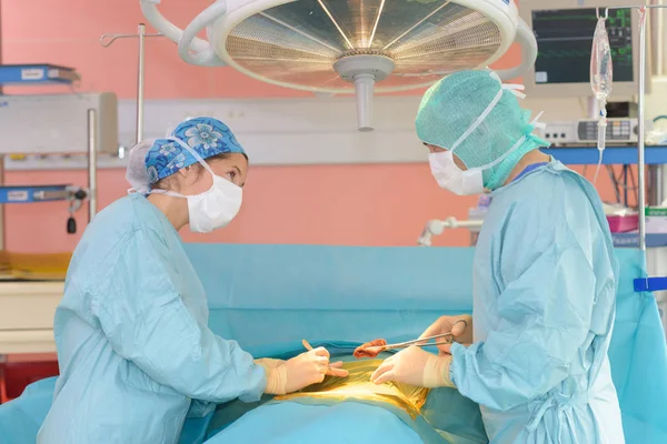 Dois cirurgiões trabalhando no paciente — Fotografia de Stock