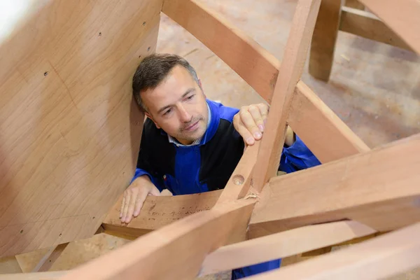 Manual Boat Building Shipwright — Stock Photo, Image