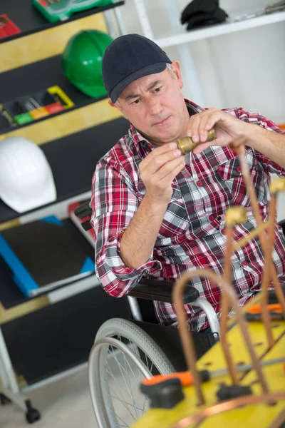 Disabled Worker Wheelchair — Stock Photo, Image