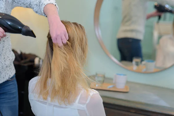 Hair Drying Process Salon — Stock Photo, Image