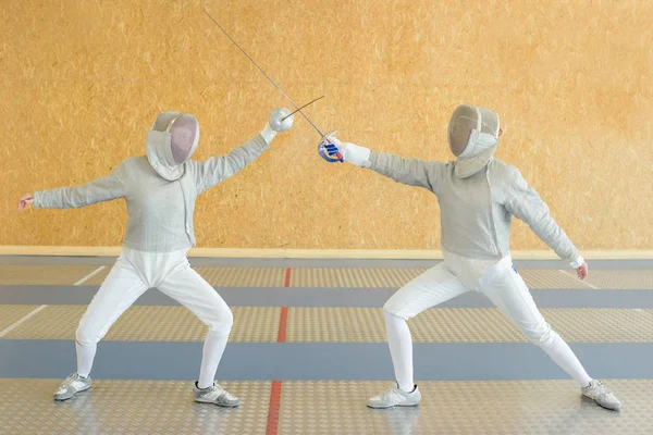 Two Fencers Joust — Stock Photo, Image