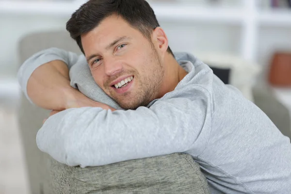 Man Relaxing Home — Stock Photo, Image