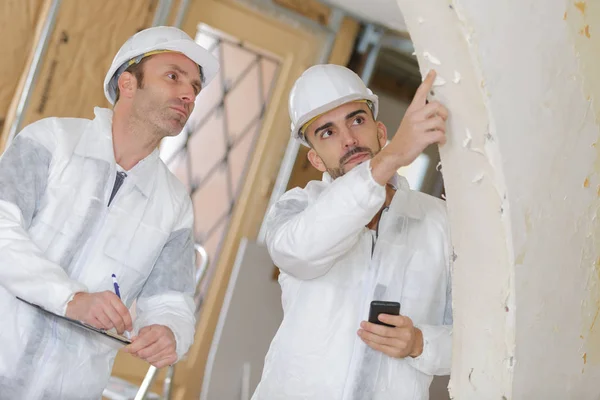 Medelålders ingenjör med medarbetare — Stockfoto