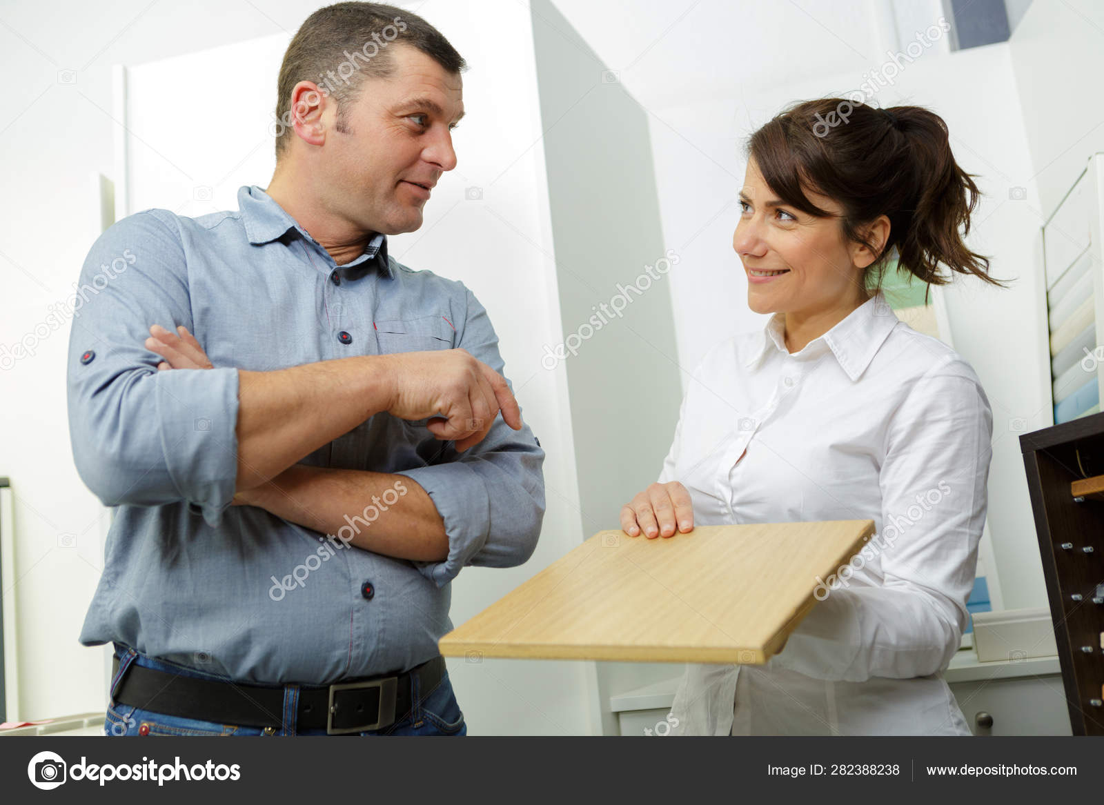 Wood Store Manager With Customer Stock Photo C Photography33