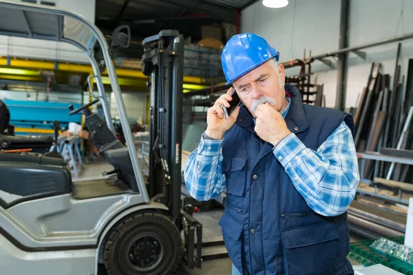 Retrato Del Trabajador Industrial Materiales Construcción — Foto de Stock