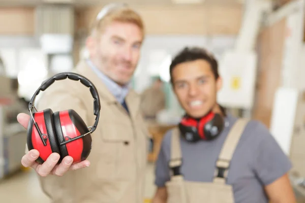 Muff Orelha Para Proteger Ouvidos Dos Trabalhadores — Fotografia de Stock