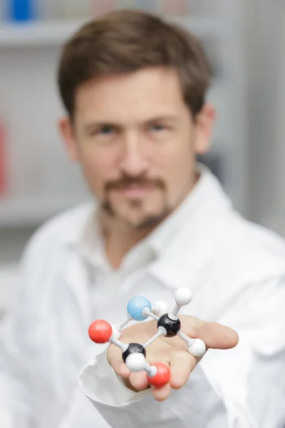 Male Lab Teacher Showing Dna Model — Stock Photo, Image