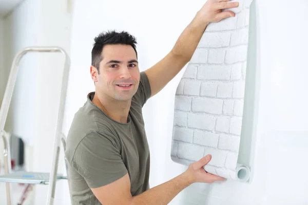 Papel Pintado Frotis Masculino Con Pegamento — Foto de Stock