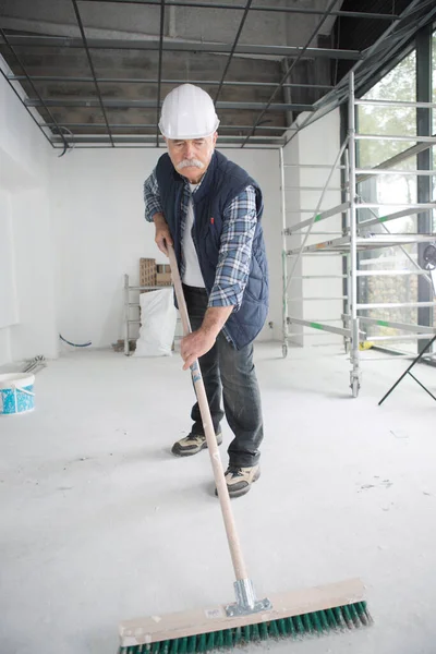 Senior Worker Construction Yard — Stock Photo, Image